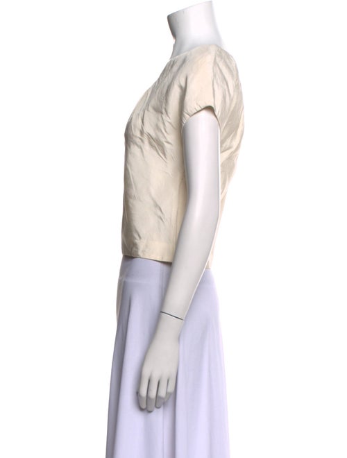 Oscar de la Renta Silk V-Neck Crop Top