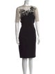 Oscar de la Renta Virgin Wool Knee-Length Dress