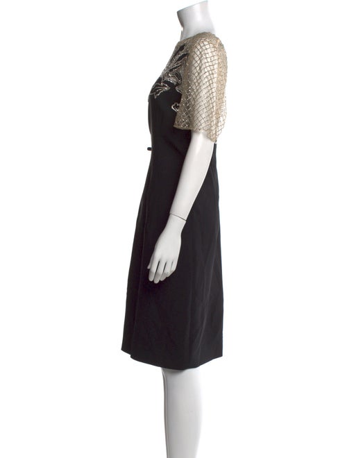 Oscar de la Renta Virgin Wool Knee-Length Dress