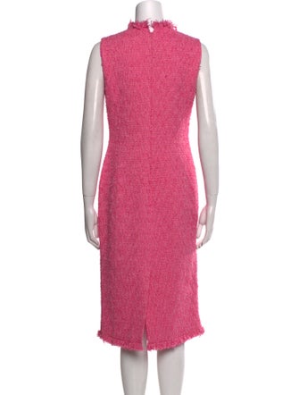 Oscar de la Renta Mock Neck Midi Length Dress