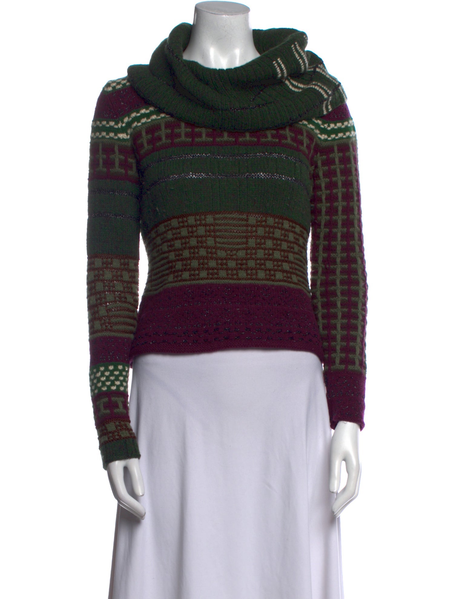 Oscar de la Renta Cashmere Striped Sweater