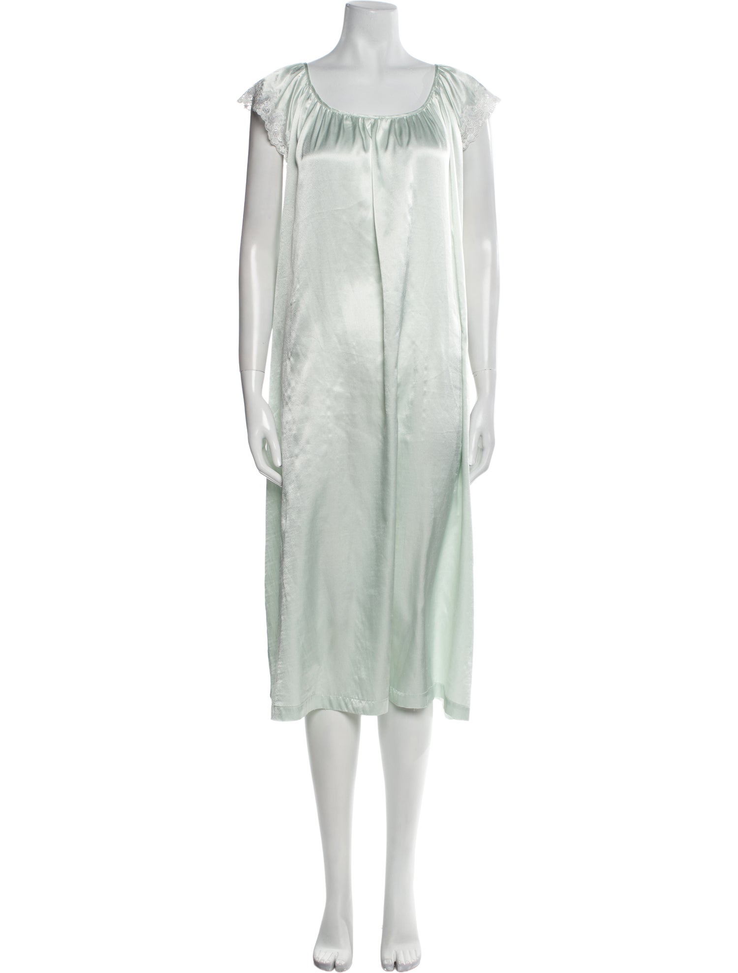 Oscar de la Renta Lace Trim Embellishment Nightgown