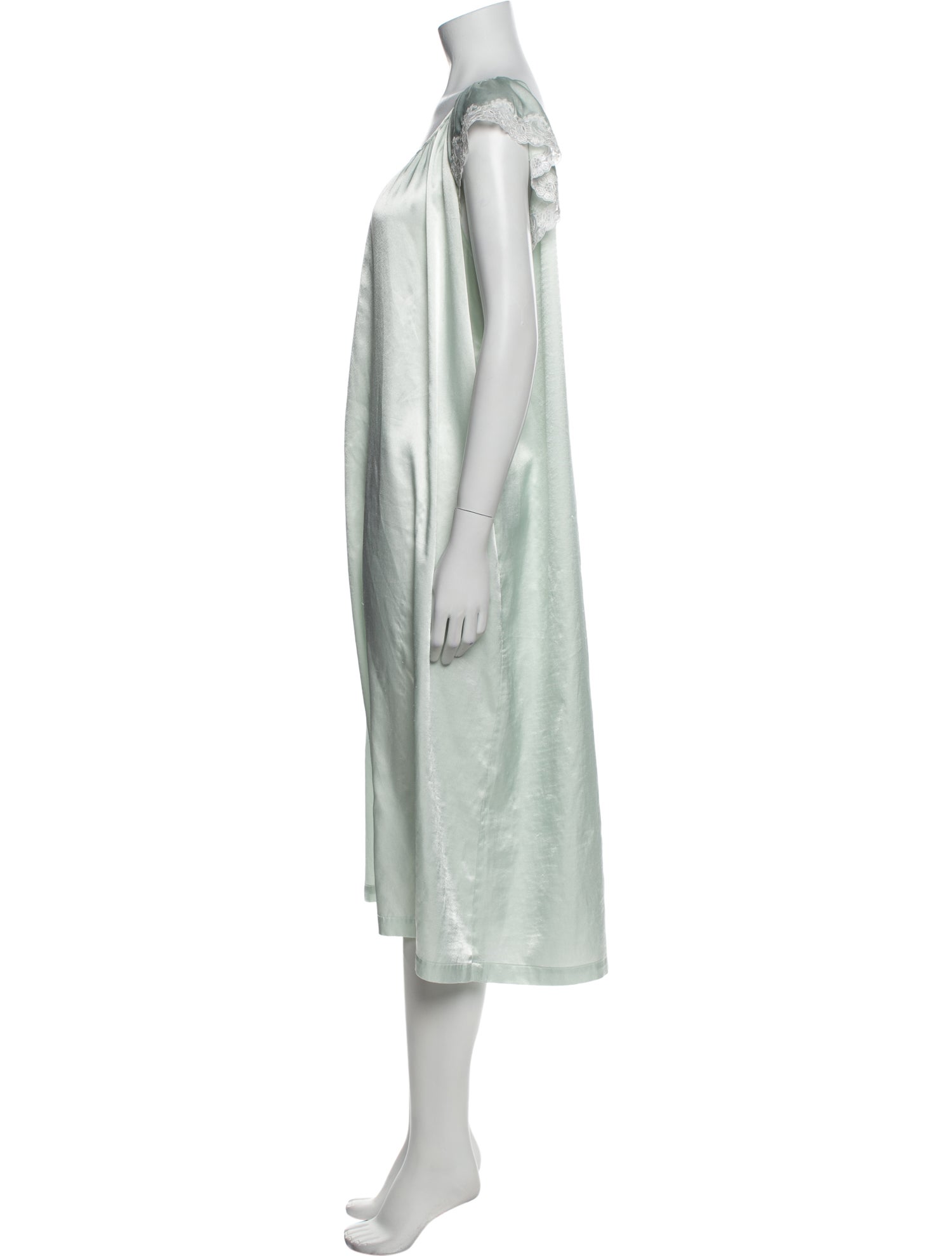 Oscar de la Renta Lace Trim Embellishment Nightgown