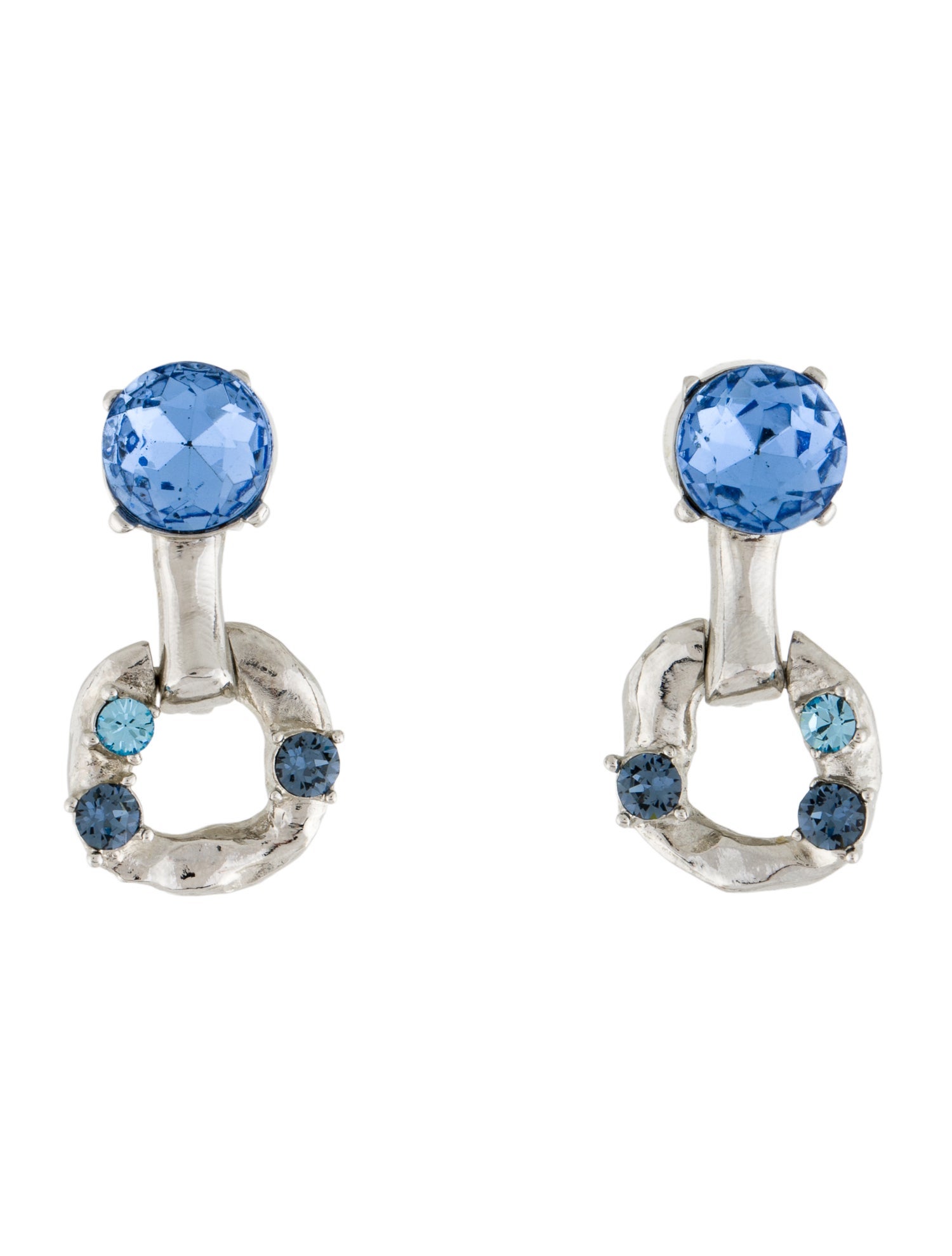 Oscar de la Renta Crystal Scramble Chain-Link Drop Earrings