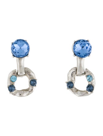 Oscar de la Renta Crystal Scramble Chain-Link Drop Earrings