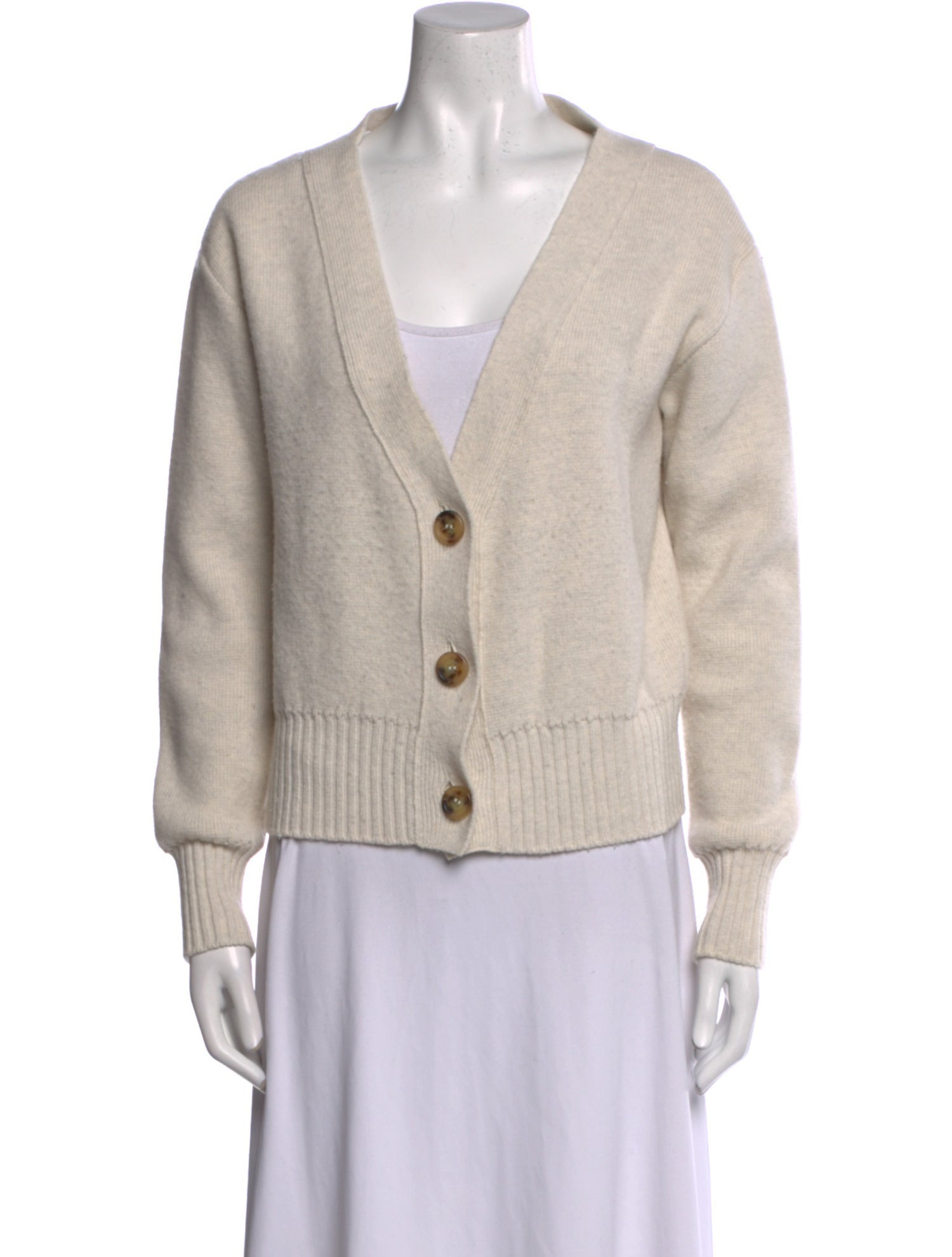 Oscar de la Renta Virgin Wool V-Neck Sweater