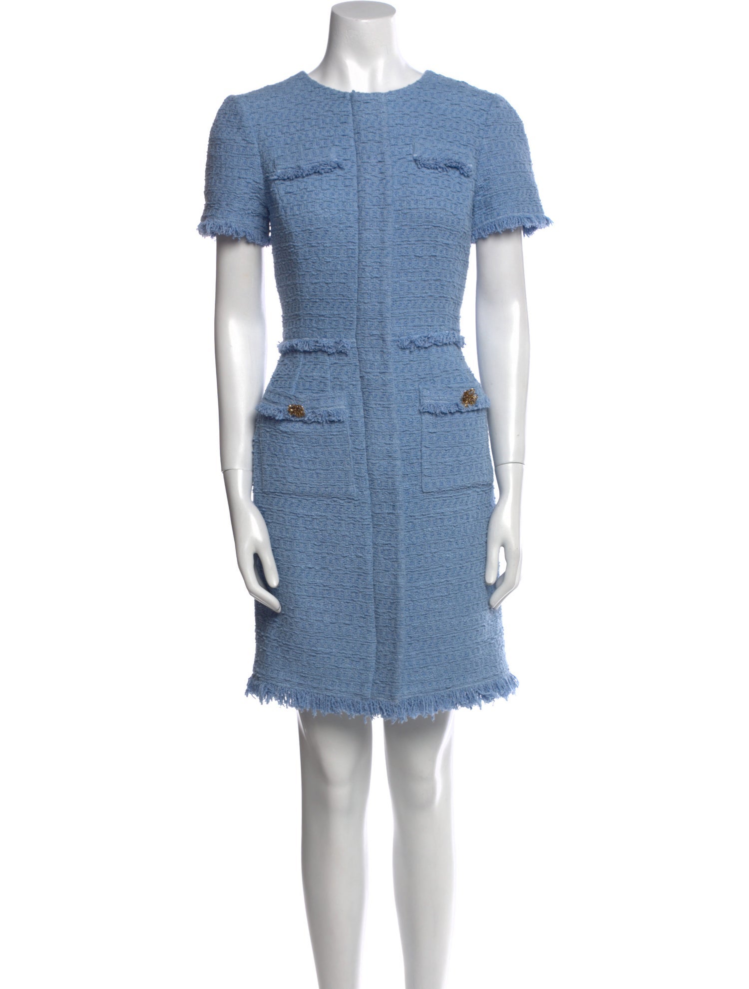 Oscar de la Renta Crew Neck Mini Dress