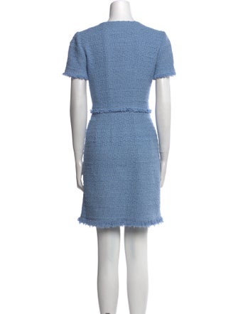 Oscar de la Renta Crew Neck Mini Dress