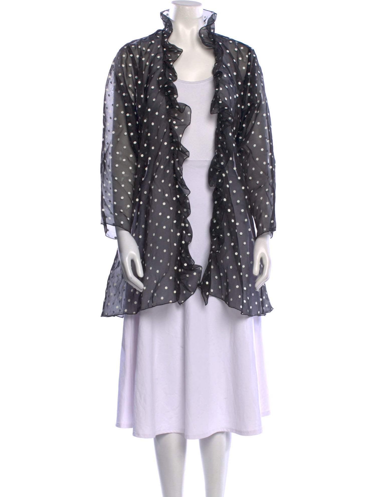 Oscar de la Renta Printed Ruffle Embellishment Cover-Up