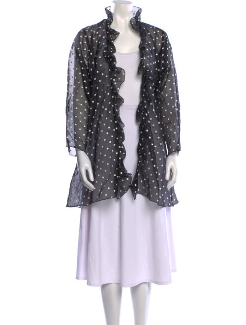 Oscar de la Renta Printed Ruffle Embellishment Cover-Up