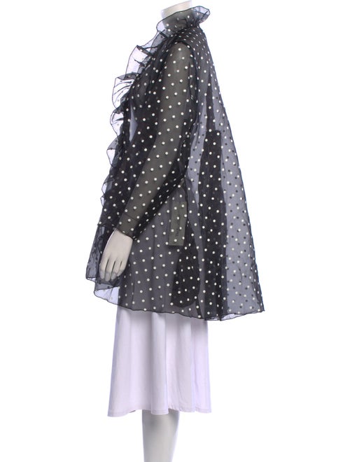 Oscar de la Renta Printed Ruffle Embellishment Cover-Up