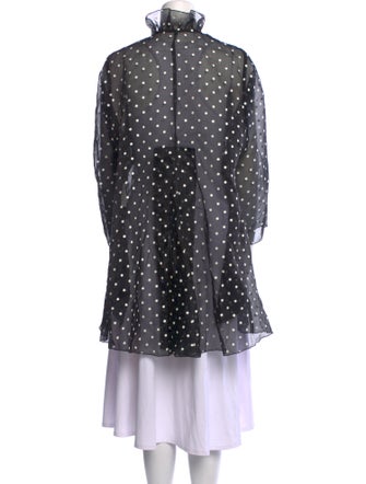 Oscar de la Renta Printed Ruffle Embellishment Cover-Up