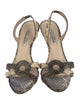 Oscar de la Renta Snakeskin Animal Print Slingback Sandals