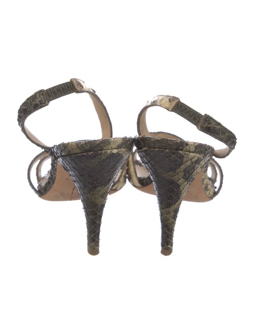 Oscar de la Renta Snakeskin Animal Print Slingback Sandals