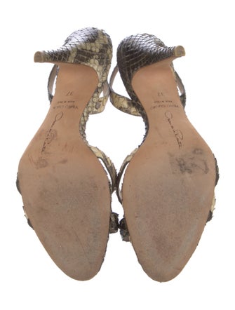 Oscar de la Renta Snakeskin Animal Print Slingback Sandals