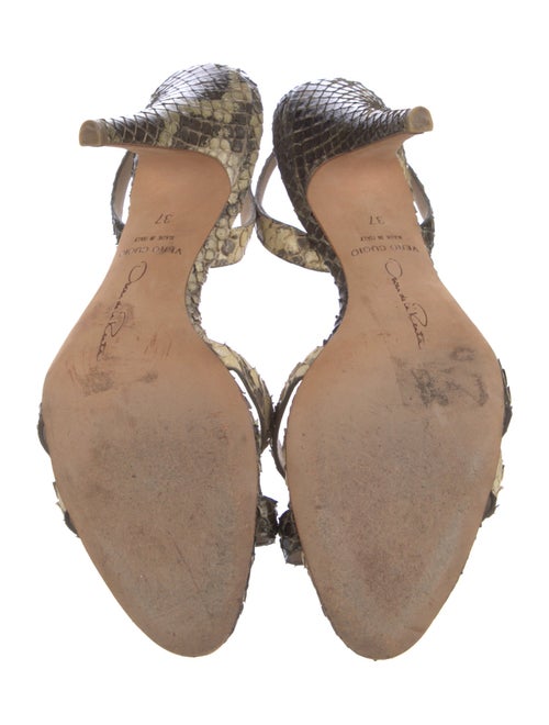 Oscar de la Renta Snakeskin Animal Print Slingback Sandals