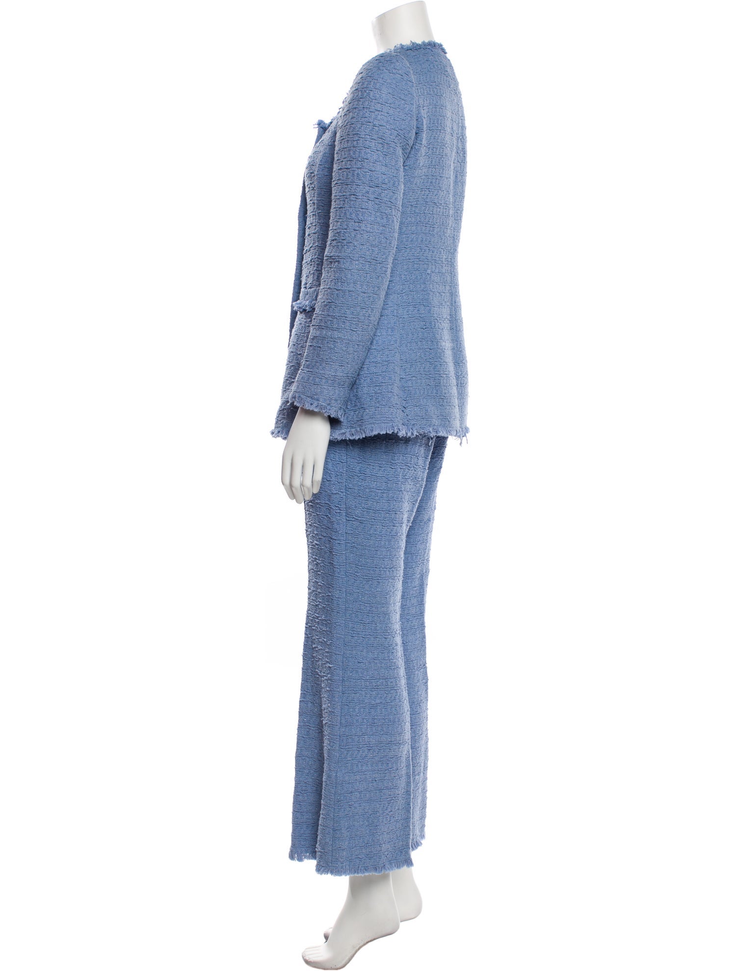 Oscar de la Renta 2023 Raw-Edge Trim Pantsuit