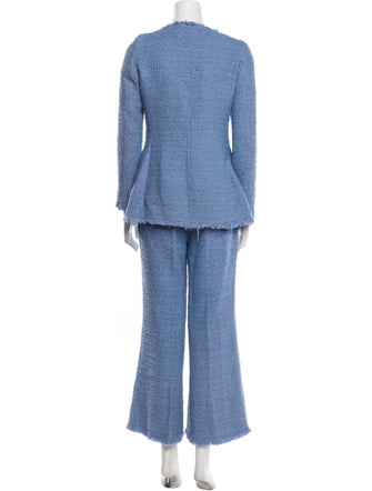 Oscar de la Renta 2023 Raw-Edge Trim Pantsuit