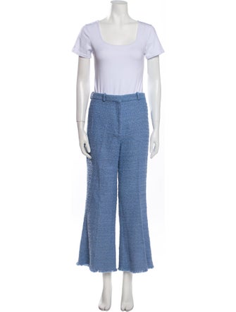 Oscar de la Renta 2023 Raw-Edge Trim Pantsuit