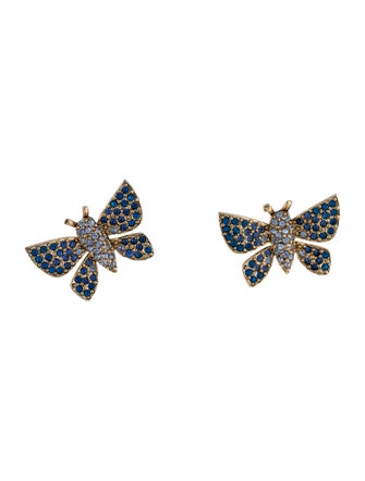 Oscar de la Renta Crystal Butterfly Earrings