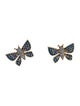 Oscar de la Renta Crystal Butterfly Earrings