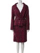 Oscar de la Renta Printed Fringe Trim Accent Skirt Suit