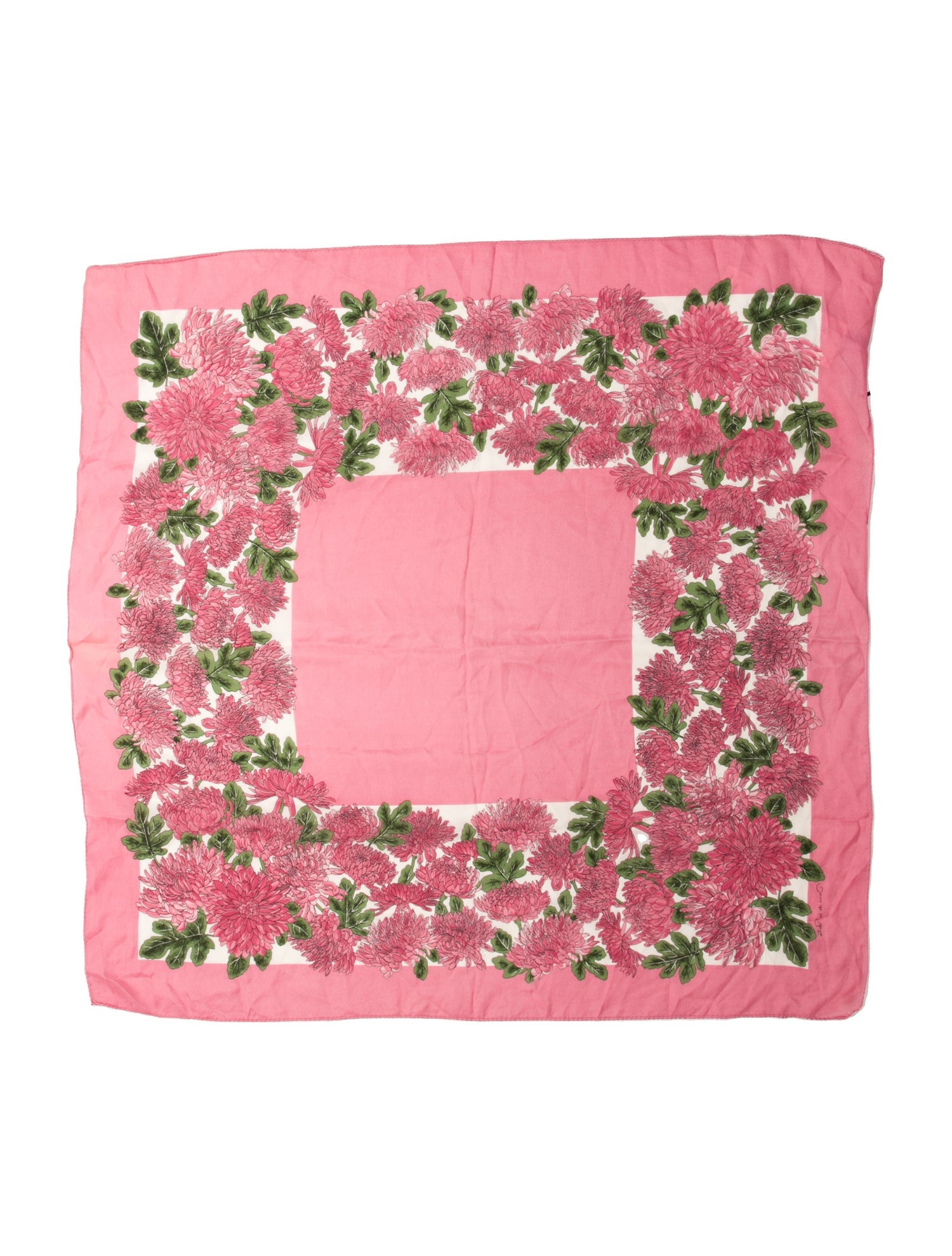 Oscar de la Renta Silk Floral Print Scarf