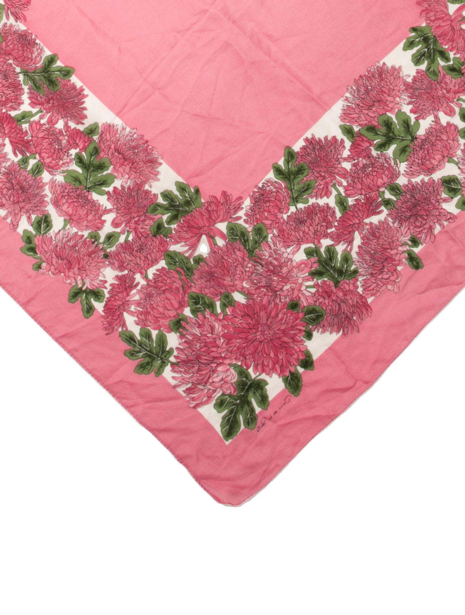 Oscar de la Renta Silk Floral Print Scarf