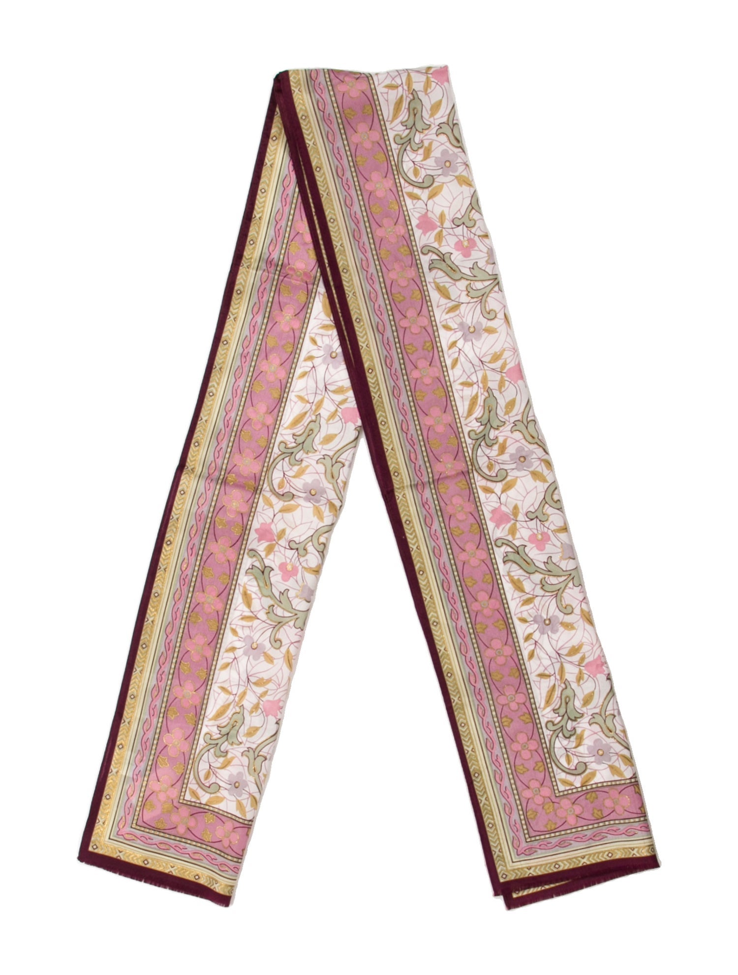 Oscar de la Renta Silk Floral Print Scarf