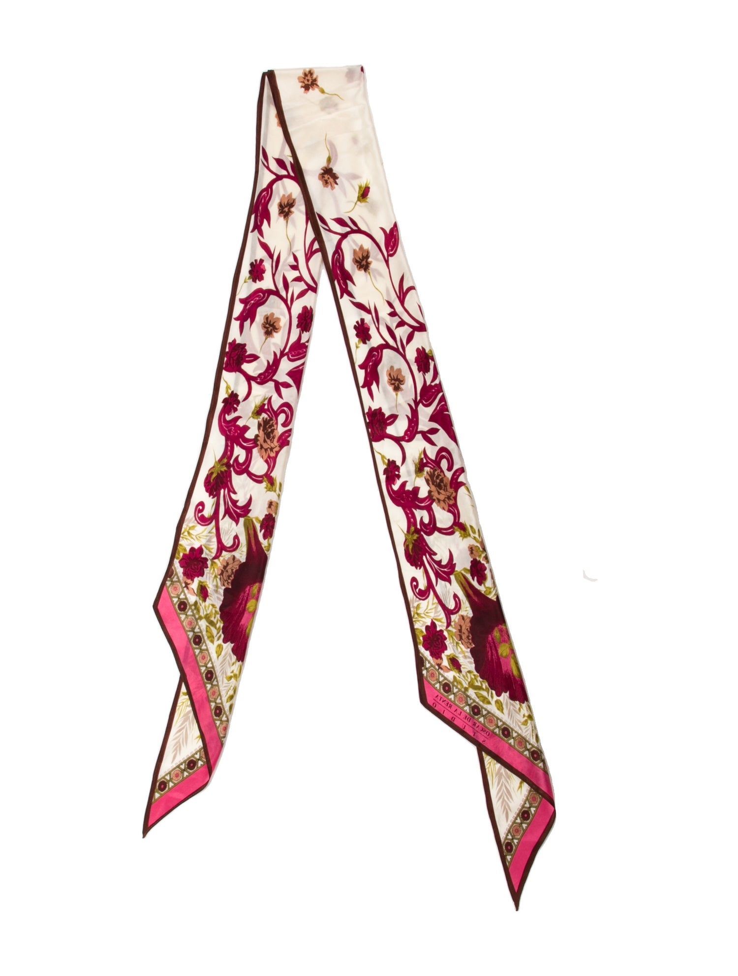 Oscar de la Renta Silk Floral Print Scarf