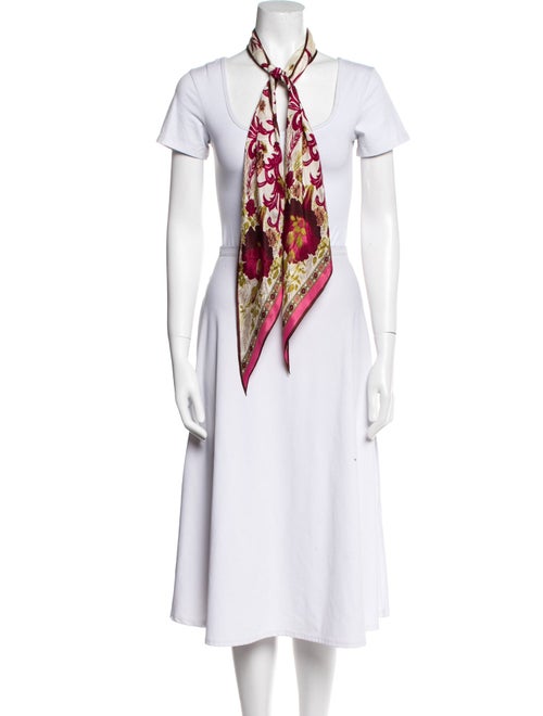 Oscar de la Renta Silk Floral Print Scarf