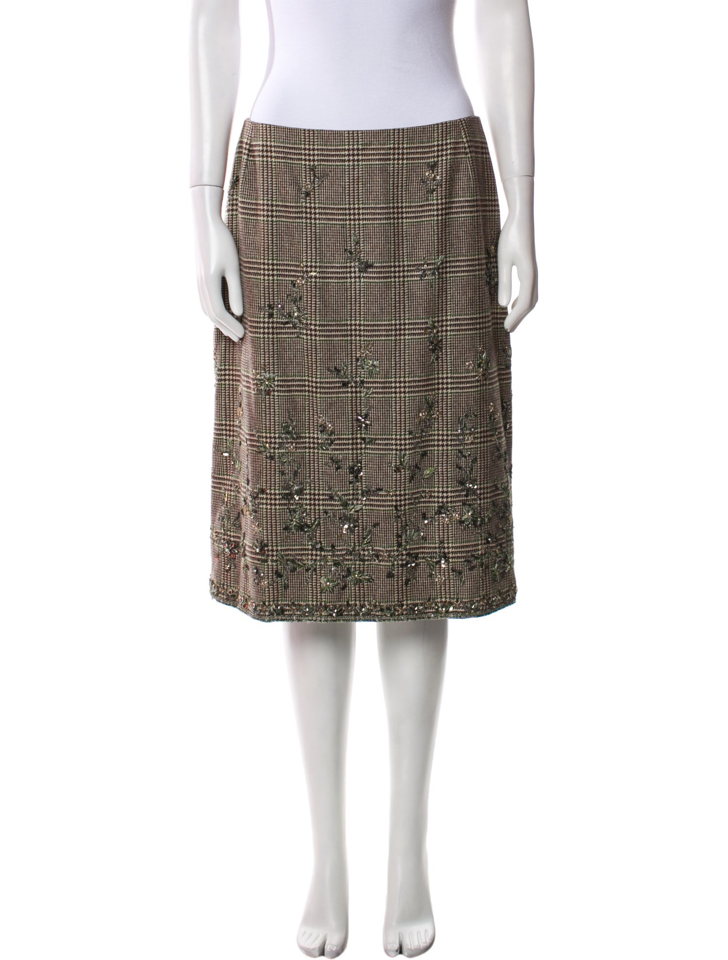 Oscar de la Renta Cashmere Knee-Length Skirt