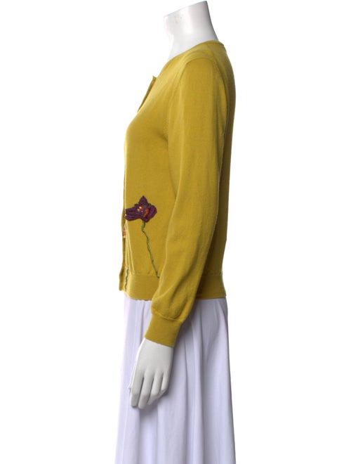 Oscar de la Renta Virgin Wool Crew Neck Sweater