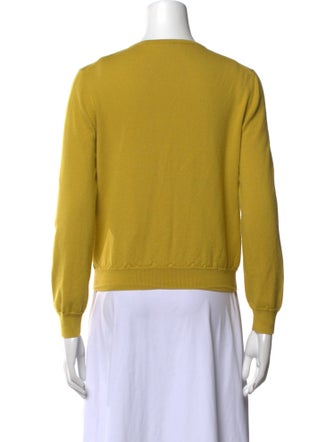 Oscar de la Renta Virgin Wool Crew Neck Sweater