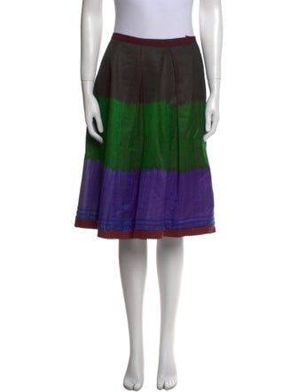 Oscar de la Renta Colorblock Pattern Knee-Length Skirt