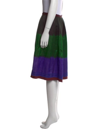 Oscar de la Renta Colorblock Pattern Knee-Length Skirt