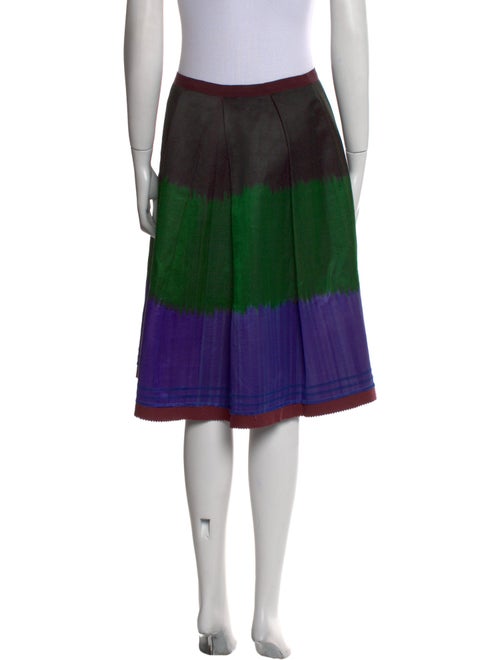 Oscar de la Renta Colorblock Pattern Knee-Length Skirt