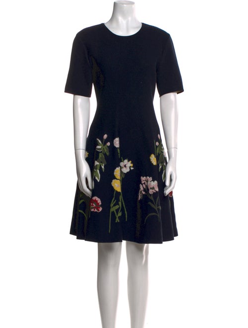 Oscar de la Renta Floral Print Mini Dress