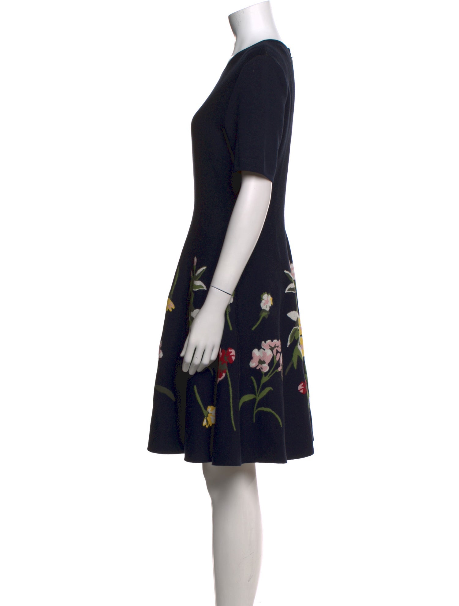 Oscar de la Renta Floral Print Mini Dress