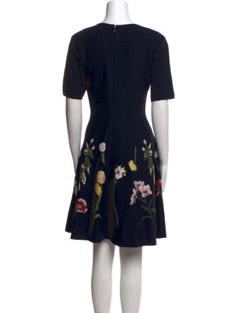 Oscar de la Renta Floral Print Mini Dress