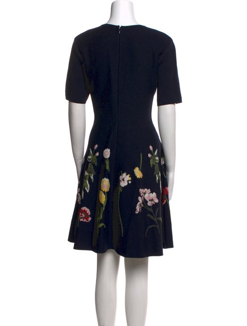 Oscar de la Renta Floral Print Mini Dress