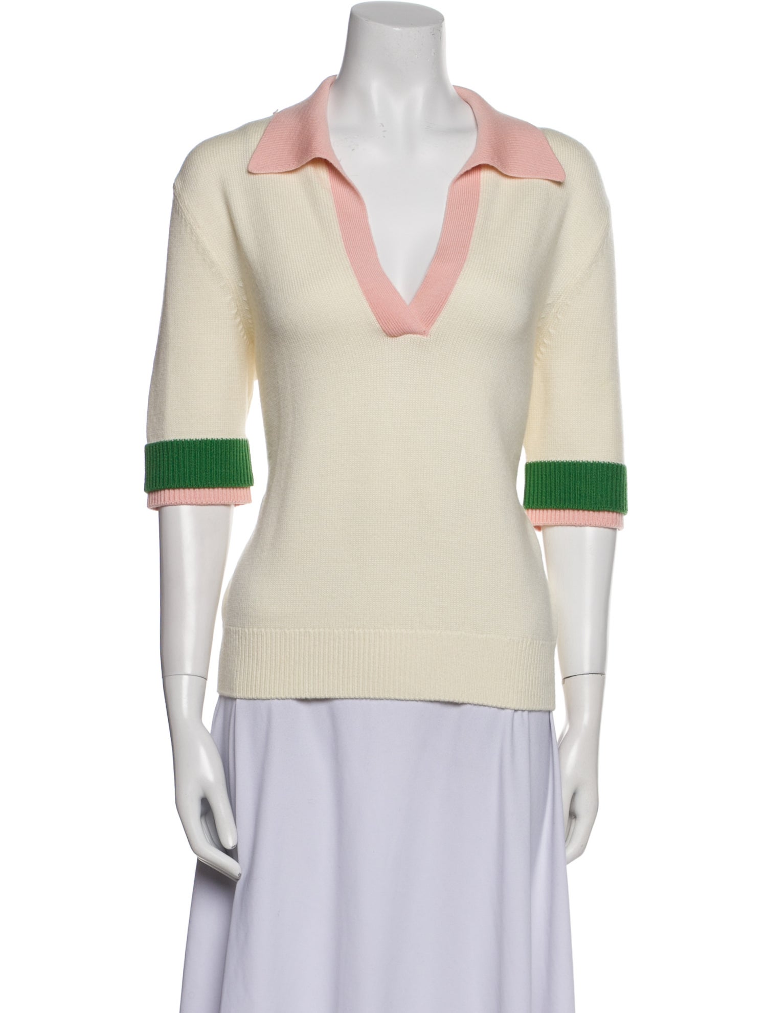 Oscar de la Renta Wool V-Neck Sweater