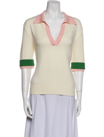 Oscar de la Renta Wool V-Neck Sweater