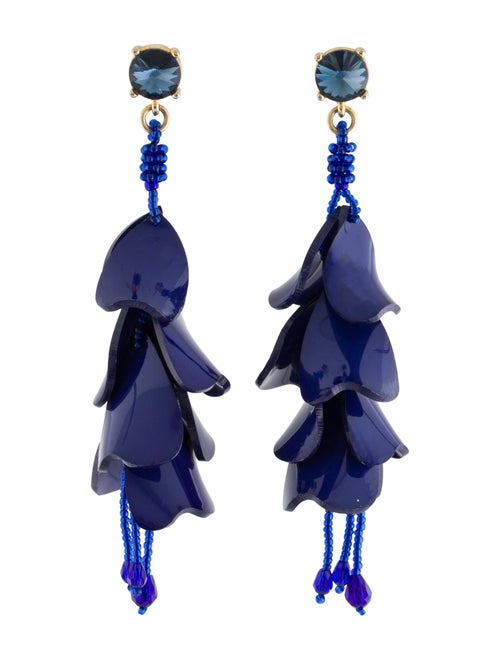 Oscar de la Renta Acrylic & Crystal Drop Earrings