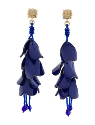 Oscar de la Renta Acrylic & Crystal Drop Earrings