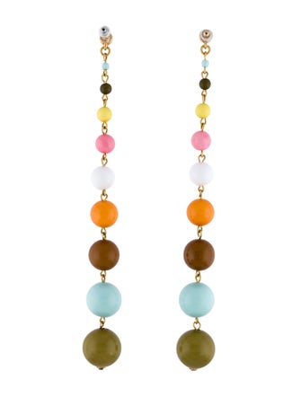 Oscar de la Renta Beaded Tassel Drop Earrings