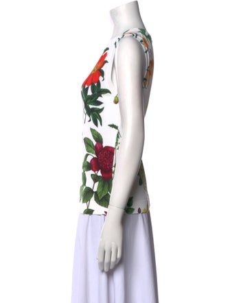 Oscar de la Renta 2022 Floral Print Top