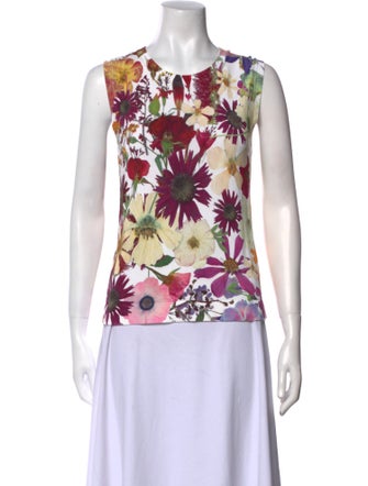 Oscar de la Renta 2021 Floral Print Top