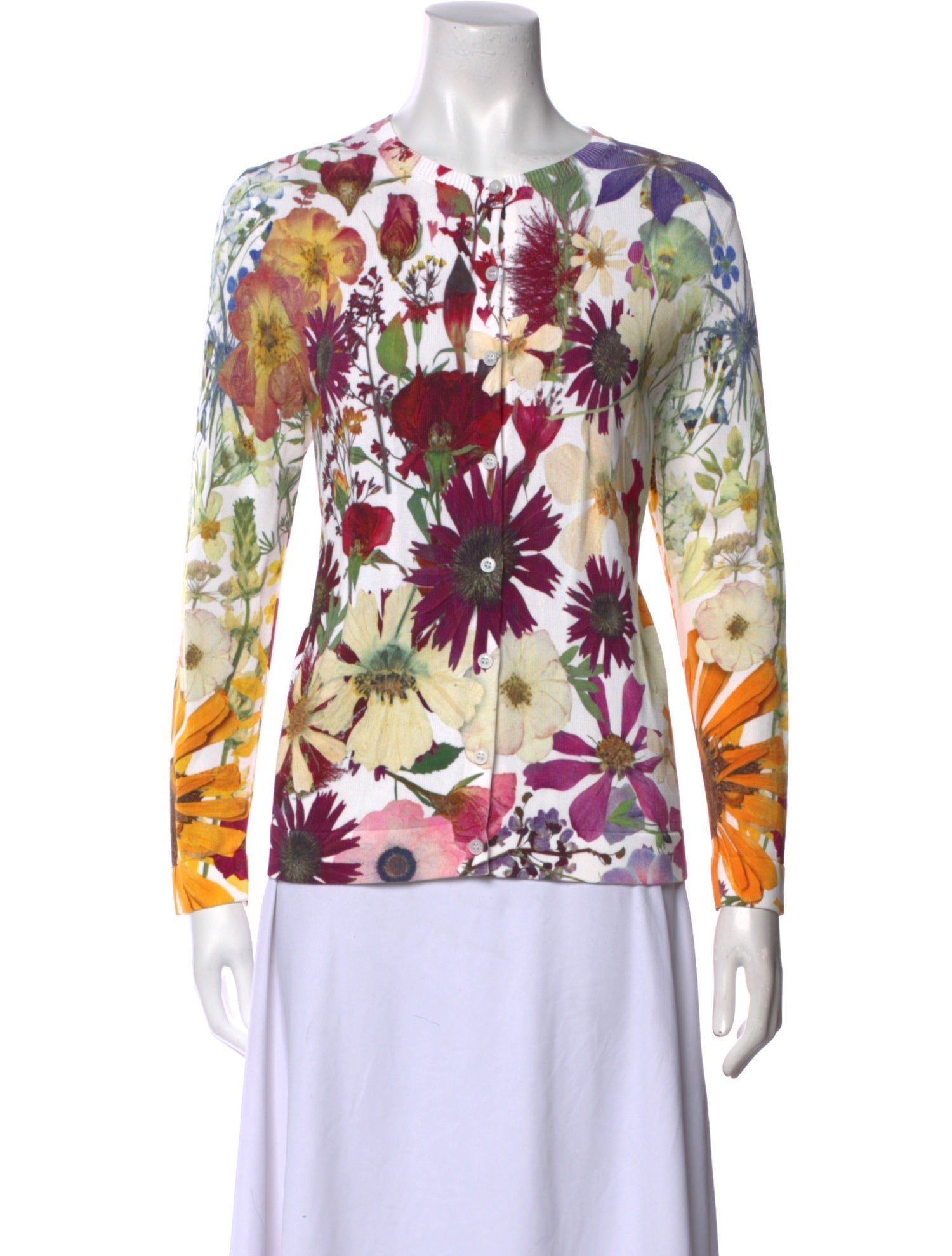 Oscar de la Renta 2021 Floral Print Top