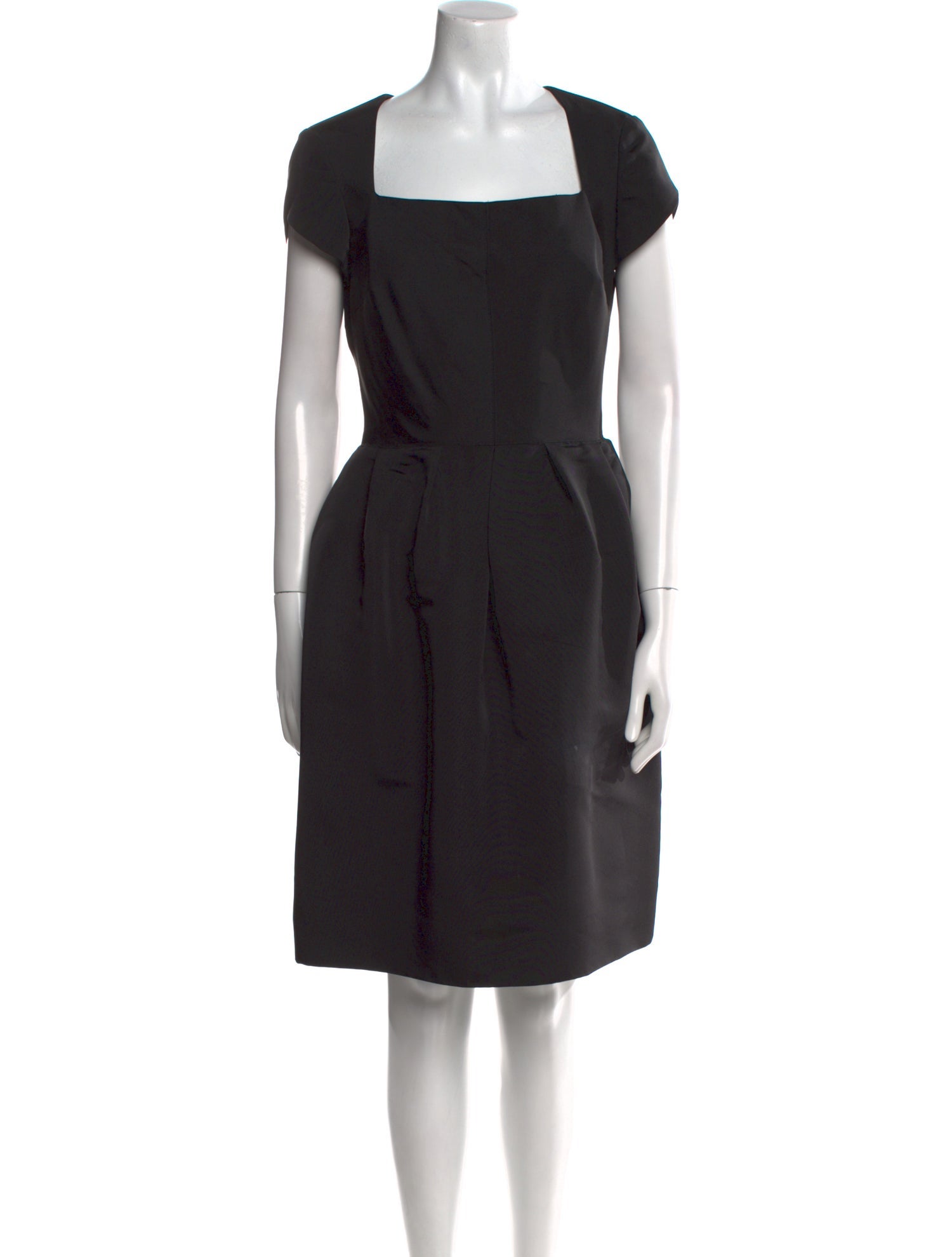 Oscar de la Renta Square Neckline Knee-Length Dress